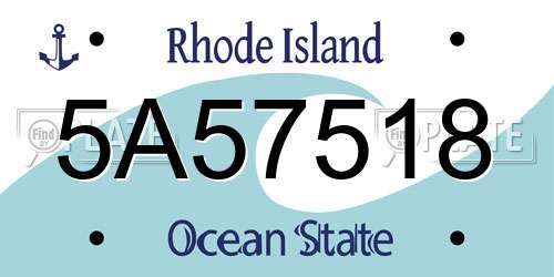 5A57518 Rhode Island License Plate