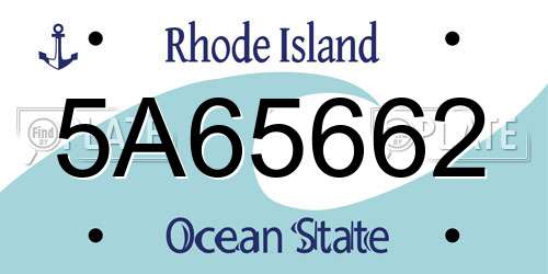 5A65662 Rhode Island License Plate