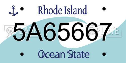 5A65667 Rhode Island License Plate