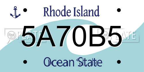 5A70B5 Rhode Island License Plate