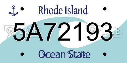 5A72193 Rhode Island License Plate