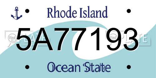 5A77193 Rhode Island License Plate