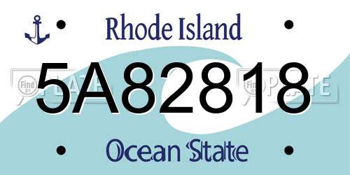 5A82818 Rhode Island License Plate