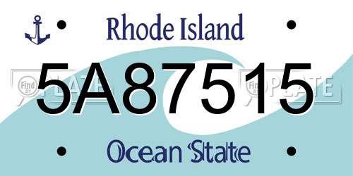 5A87515 Rhode Island License Plate