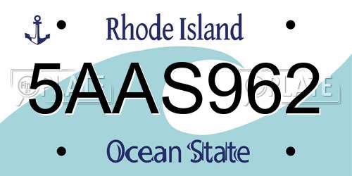 5AAS962 Rhode Island License Plate