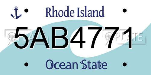 5AB4771 Rhode Island License Plate