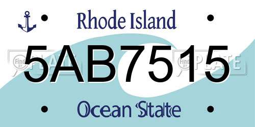 5AB7515 Rhode Island License Plate
