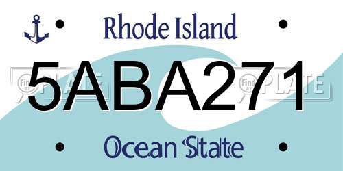 5ABA271 Rhode Island License Plate