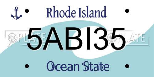 5ABI35 Rhode Island License Plate