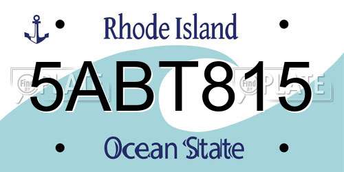 5ABT815 Rhode Island License Plate