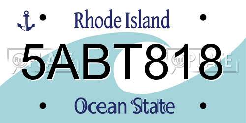 5ABT818 Rhode Island License Plate