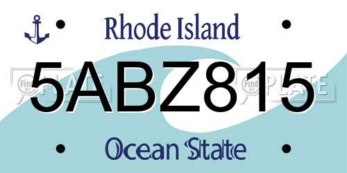 5ABZ815 Rhode Island License Plate