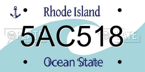 5AC518 Rhode Island License Plate