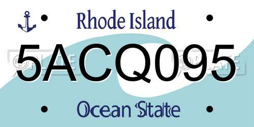 5ACQ095 Rhode Island License Plate
