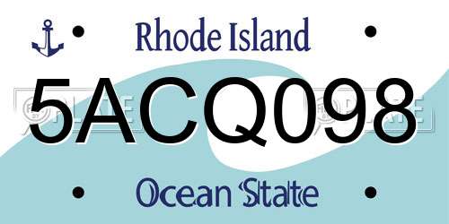5ACQ098 Rhode Island License Plate