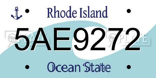 5AE9272 Rhode Island License Plate