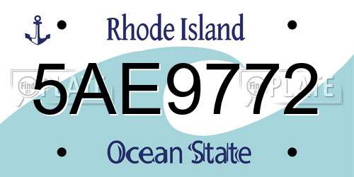 5AE9772 Rhode Island License Plate