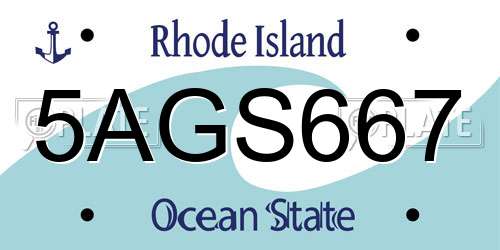 5AGS667 Rhode Island License Plate