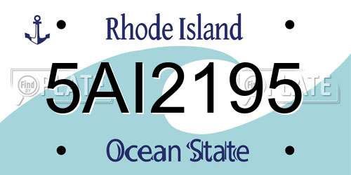 5AI2195 Rhode Island License Plate