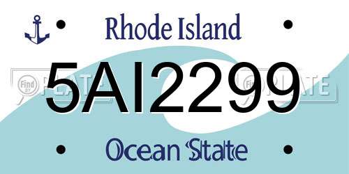 5AI2299 Rhode Island License Plate