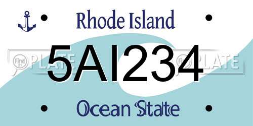 5AI234 Rhode Island License Plate