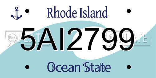 5AI2799 Rhode Island License Plate