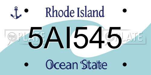 5AI545 Rhode Island License Plate