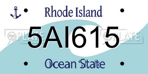 5AI615 Rhode Island License Plate