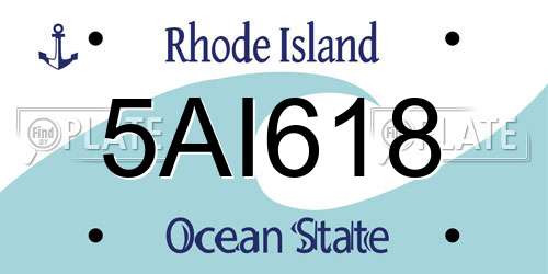 5AI618 Rhode Island License Plate