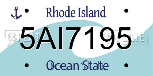 5AI7195 Rhode Island License Plate