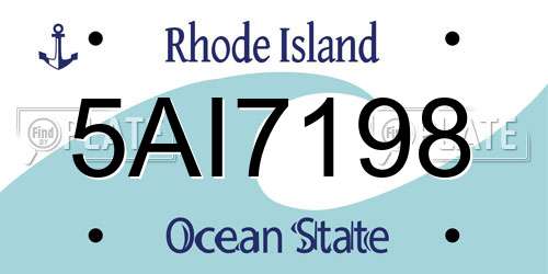 5AI7198 Rhode Island License Plate