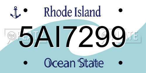 5AI7299 Rhode Island License Plate
