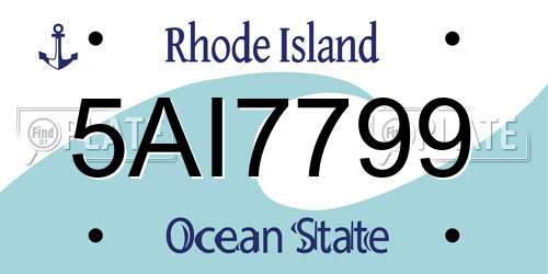 5AI7799 Rhode Island License Plate