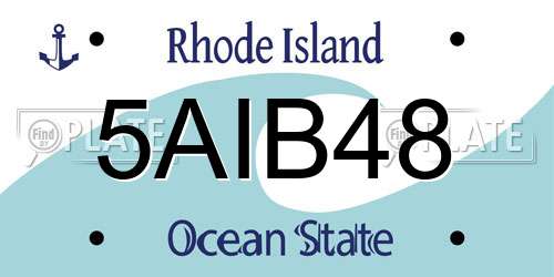 5AIB48 Rhode Island License Plate