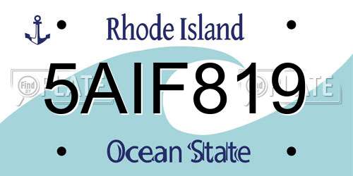 5AIF819 Rhode Island License Plate