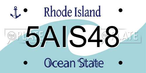 5AIS48 Rhode Island License Plate
