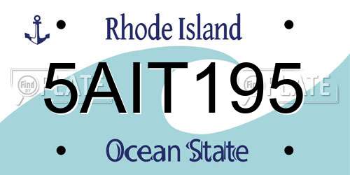 5AIT195 Rhode Island License Plate