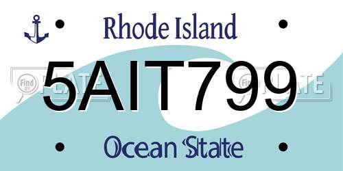 5AIT799 Rhode Island License Plate