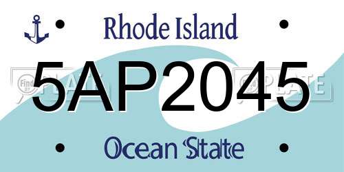 5AP2045 Rhode Island License Plate