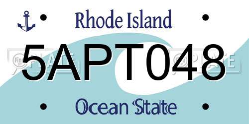 5APT048 Rhode Island License Plate