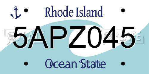 5APZ045 Rhode Island License Plate