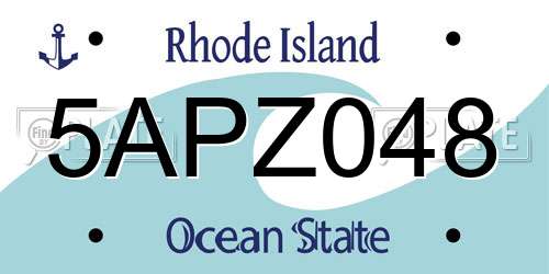 5APZ048 Rhode Island License Plate