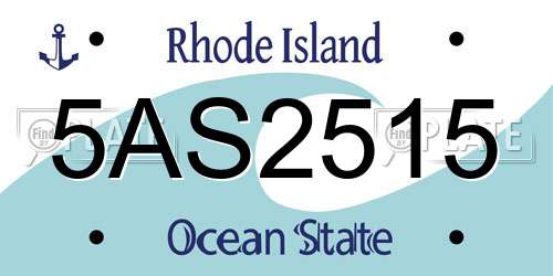 5AS2515 Rhode Island License Plate