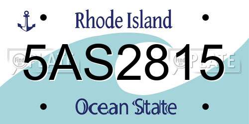 5AS2815 Rhode Island License Plate