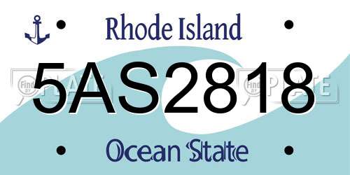 5AS2818 Rhode Island License Plate