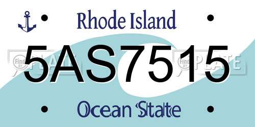 5AS7515 Rhode Island License Plate