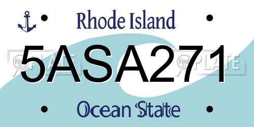 5ASA271 Rhode Island License Plate