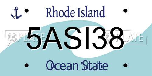 5ASI38 Rhode Island License Plate