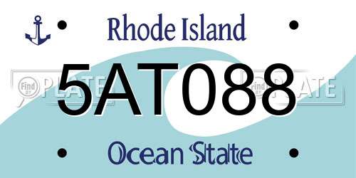 5AT088 Rhode Island License Plate