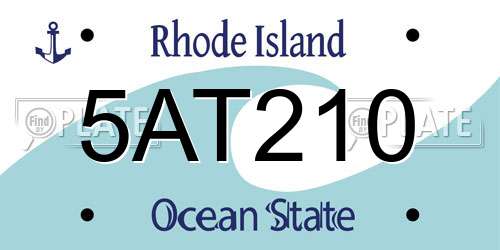 5AT210 Rhode Island License Plate